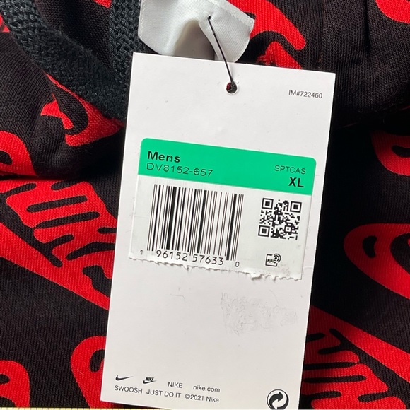 Nike Men’s Hoodie All Over Print Swoosh Red - Picture 9 of 9